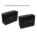 Wooden Clock in White LED